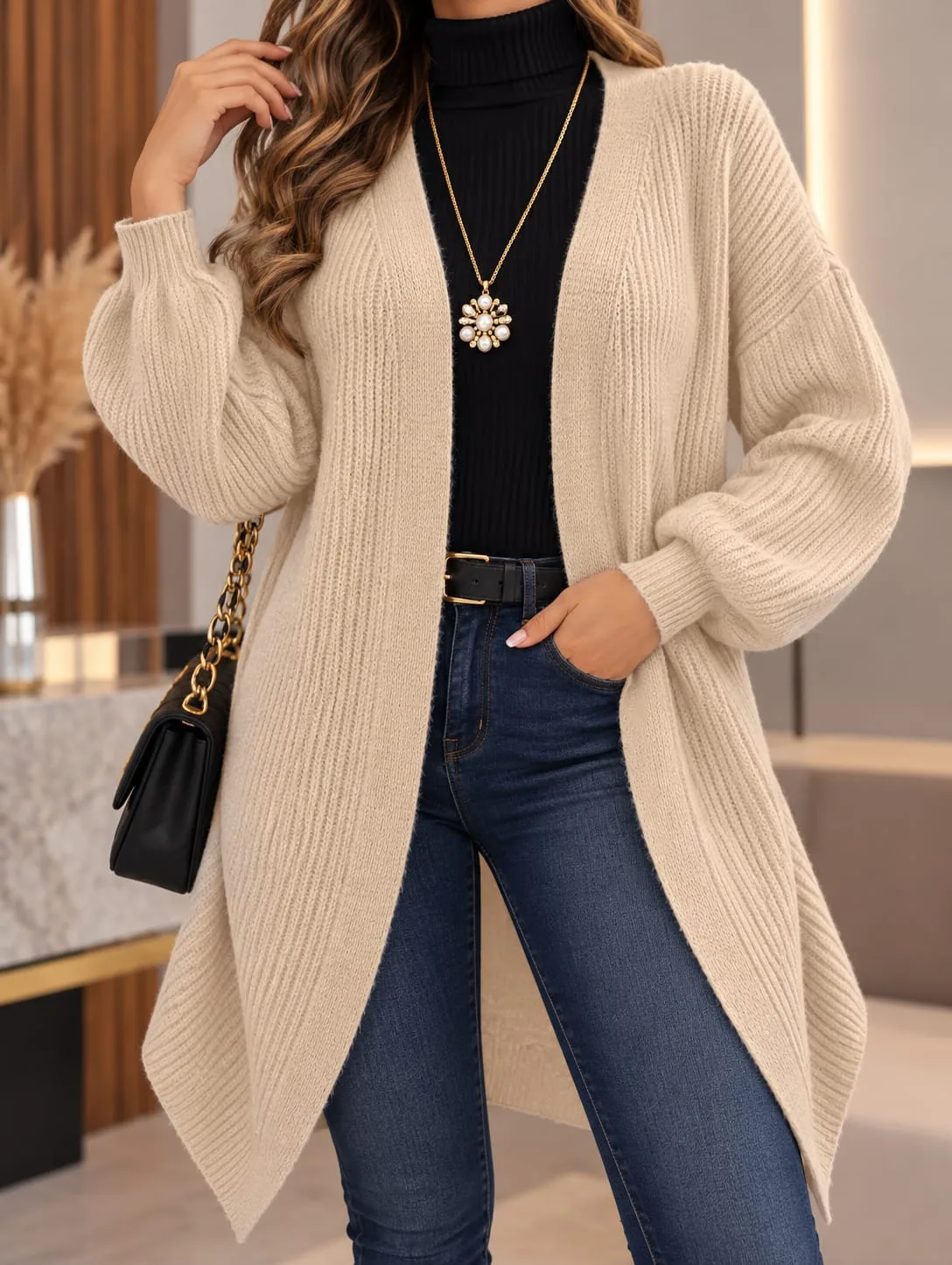 🌺✨ Cardigan Punto Inglés ✨🌺, color Beige avena